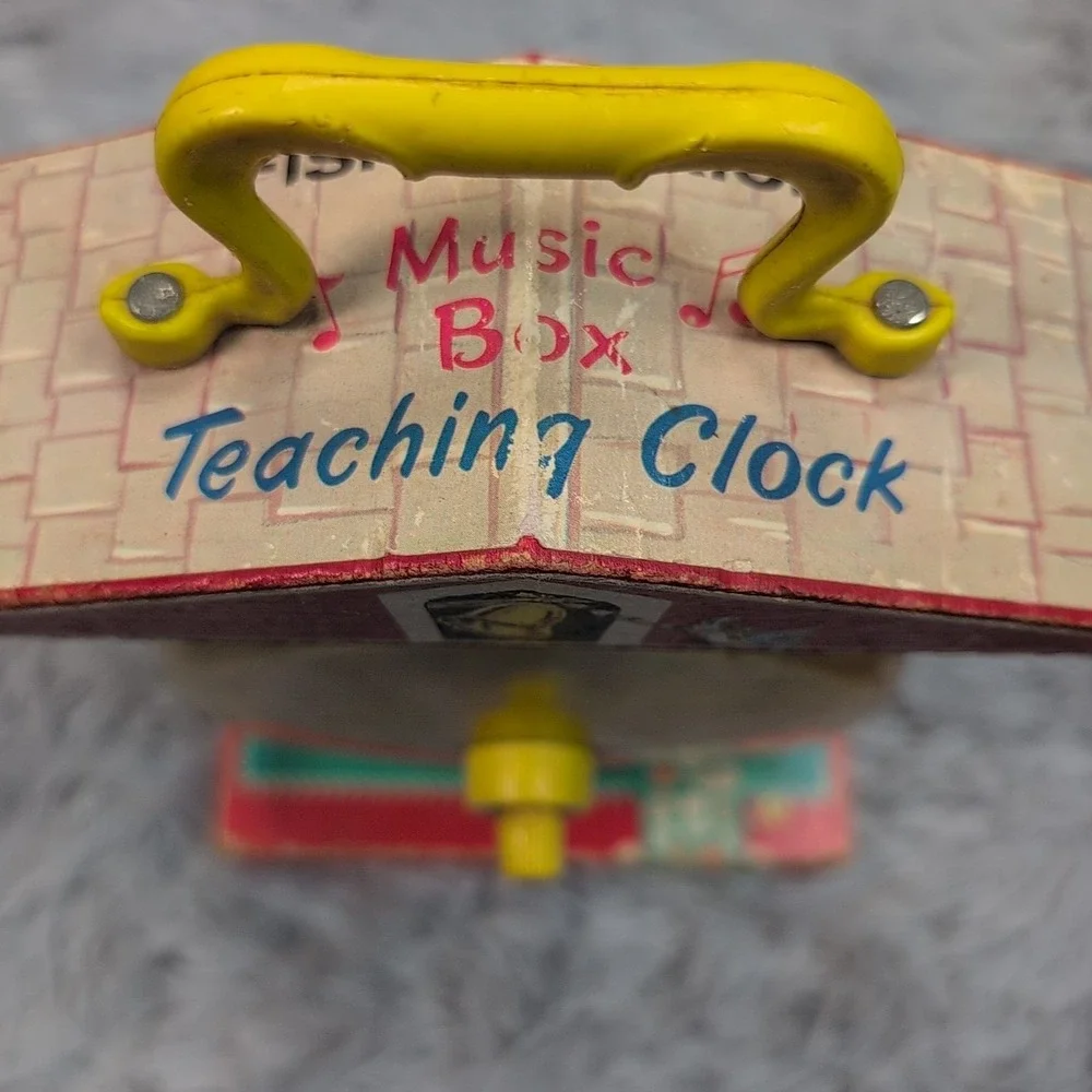 Vintage 1968 Fisher Price Music‎ Box Teaching Clock Works #998 Japan USA